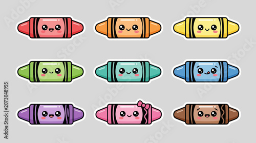 Kawaii crayons collection