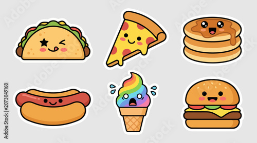 Kawaii food stickers