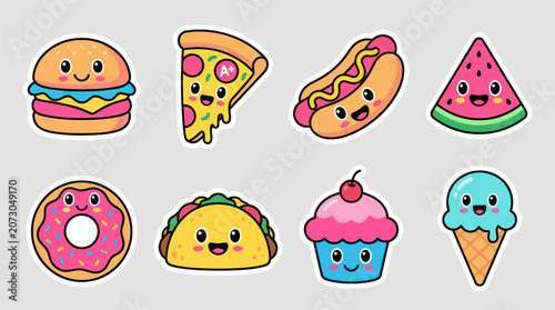 Kawaii food illustrations collection