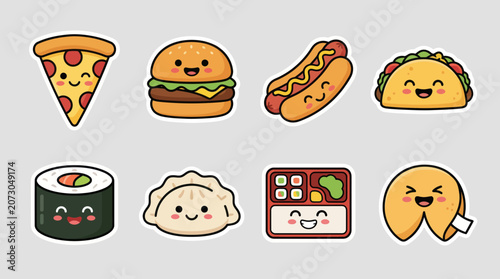 Kawaii food icons