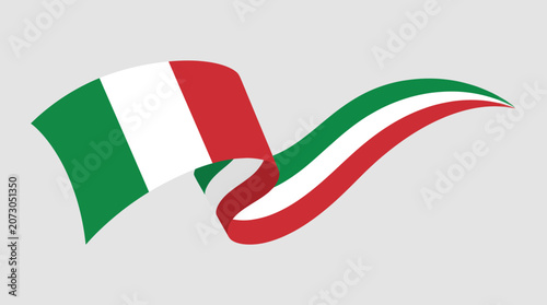 Waving italian flag ribbon