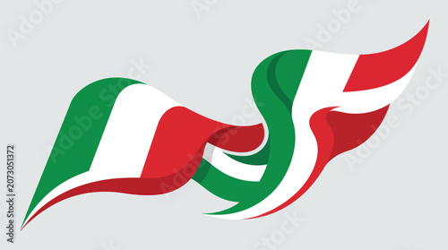 Waving italian flag symbol