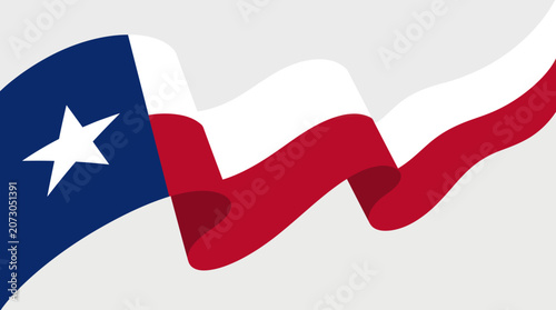 Waving lone star flag illustration