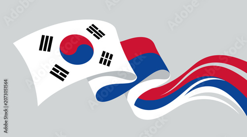 Waving national flag