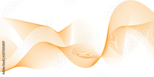 Modern abstract wave digital orange and white geometric technology. Abstract line wave gradient poster blend background vector.