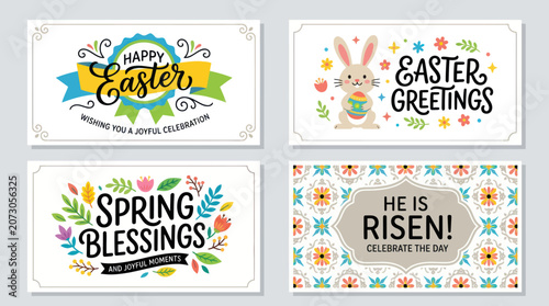 Canvastavla Happy easter spring blessings greeting cards