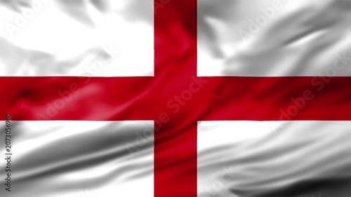England Flag Waving Animation Background English National Symbol St George Cross Video Footage