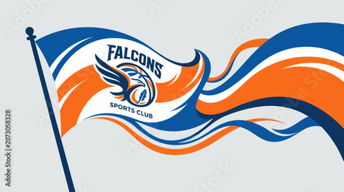 Photos Sports club emblem waving flag