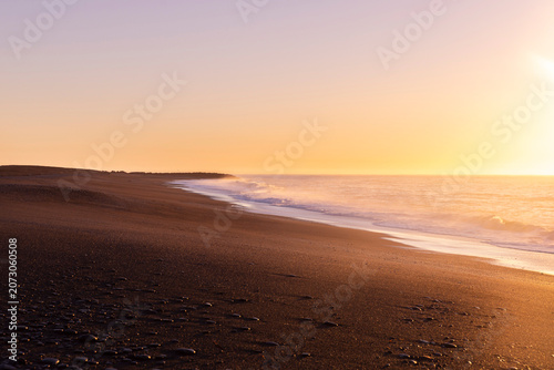 Natural landscape of a beach sunset