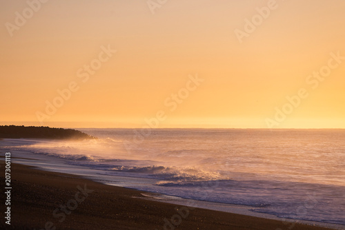 Natural landscape of a beach sunset