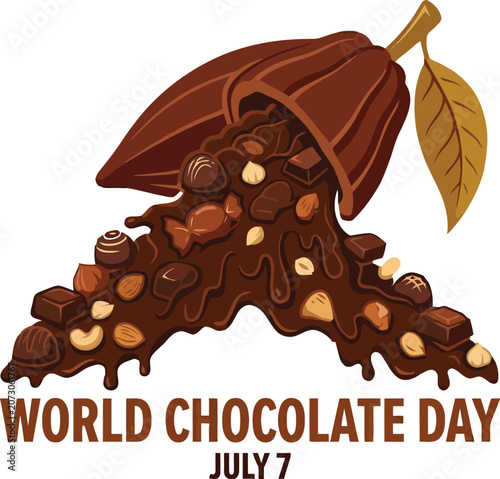 World chocolate day celebration illustration