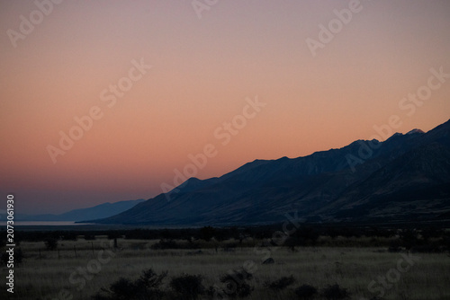 sunset over the mountains