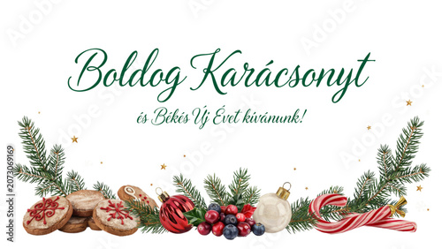 Birthday celebration banner with flowers and text design Vector