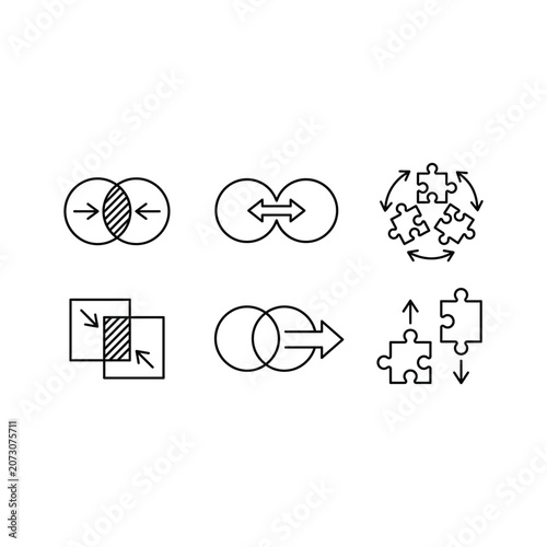 Photos The puzzle pieces connect to form a complete graphic illustration