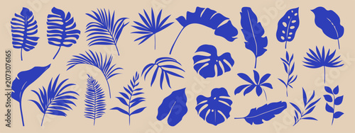 Trendy seamless tropical pattern with exotic leaves and plants jungle. Vector illustration.