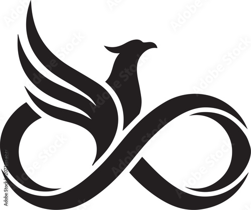 Elegant Flying Bird Infinity Logo