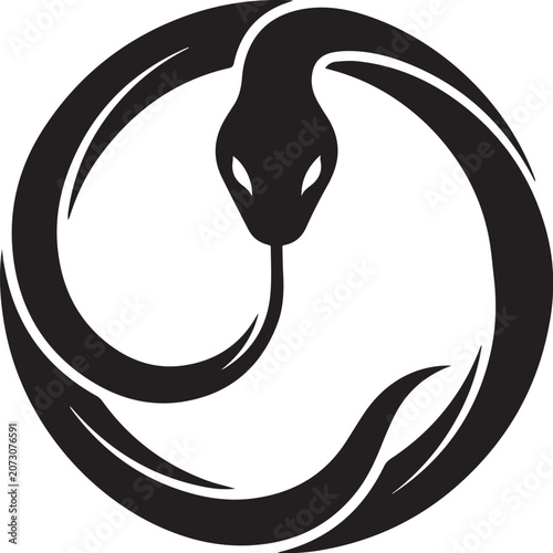 Minimal Snake Circle Vector Logo