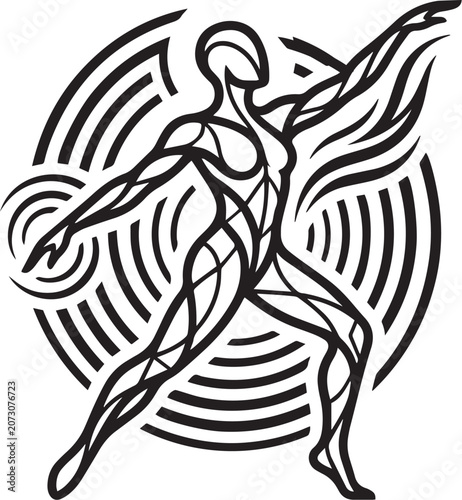 Elegant Phoenix Line Art Logo