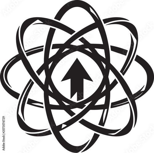 Abstract Atomic Arrow Modern Logo