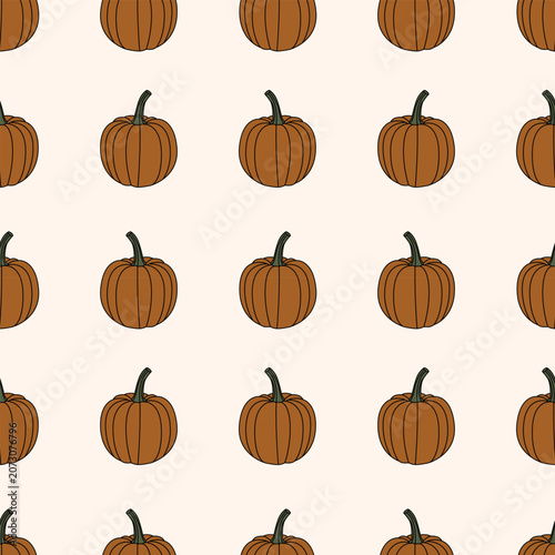 Pumpkin Pattern Vector Illustration for Autumn Design. Perfect for autumn-themed designs, Halloween decorations, and seasonal projects.