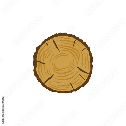 Natural Color Wood Log Slice Texture Logo Icon
