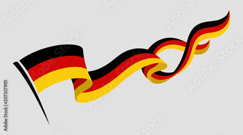 Flowing german flag ribbon motion