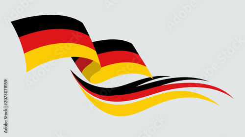 Flowing german flag wavy design