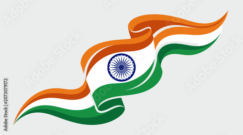Flowing national flag banner