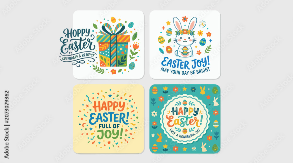 Naklejka premium Easter holiday celebration graphics collection