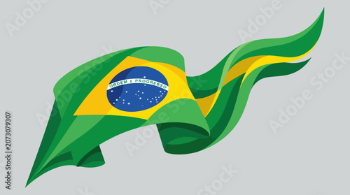 Flowing national flag emblem