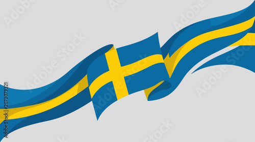 Flowing national flag emblem