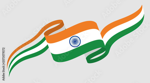 Flowing national flag ribbon