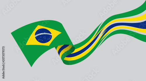 Flowing national flag ribbon