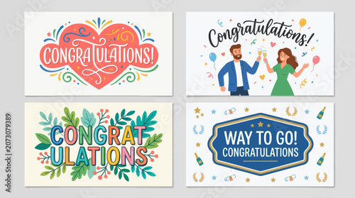Obraz na plátně Celebration and congratulatory card designs