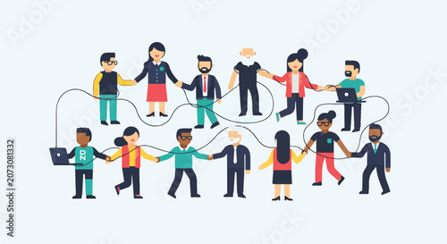 Diverse group of people holding hands