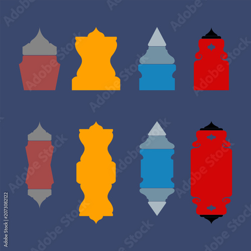 The shape and composition of a picture frame depicting an Islamic festival.
