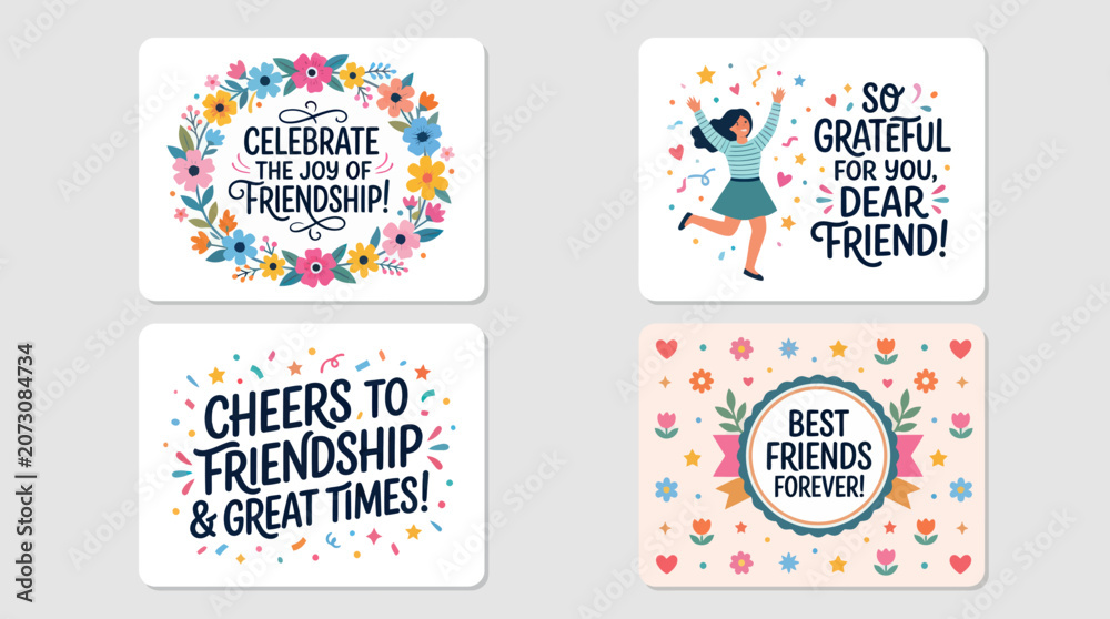 Fototapeta premium Celebration of friendship greetings cards