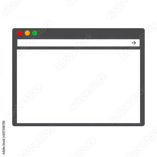 Modern computer browser window on screen isolated on transparent background png