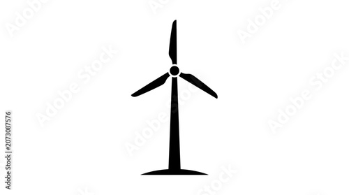 Wind turbine stands as a modern silhouette representing renewable energy sources and sustainable power generation for a greener future.