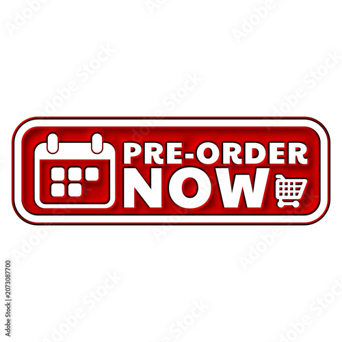 3d pre order text rectangle sign illustration element