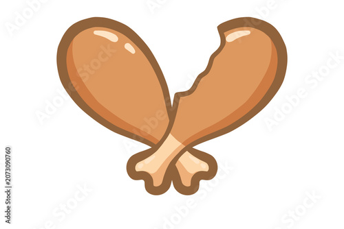vector illustration of a fried chickens