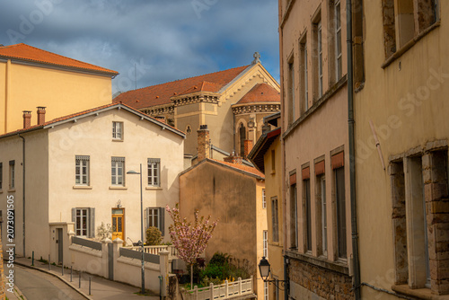 View of the architecture of the famous city of Lyon in France