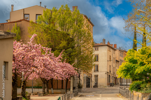 View of the architecture of the famous city of Lyon in France