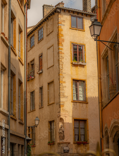 View of the architecture of the famous city of Lyon in France