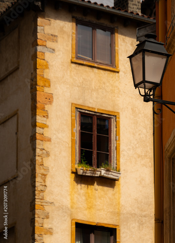 View of the architecture of the famous city of Lyon in France