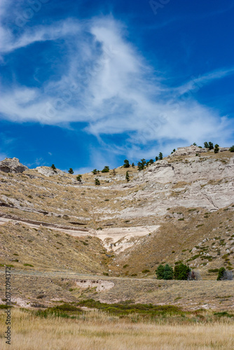 Scotts Bluff National Monument Under Wispy Clouds