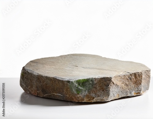natural stone podium on white background mock up for product display cut out pedestal or platform empty scene stage showcase for advertising
