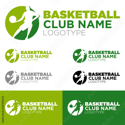 Basketball Club Logo Vector, Player Silhouette Sport Emblem, Modern Professional Team Branding Identity