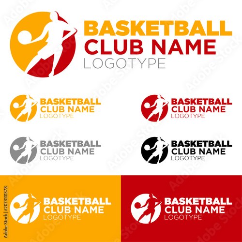 Basketball Club Logo Vector, Player Silhouette Sport Emblem, Modern Professional Team Branding Identity