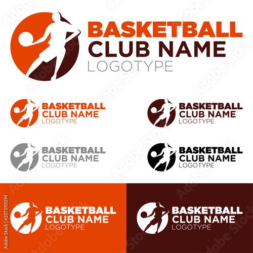 Basketball Club Logo Vector, Player Silhouette Sport Emblem, Modern Professional Team Branding Identity